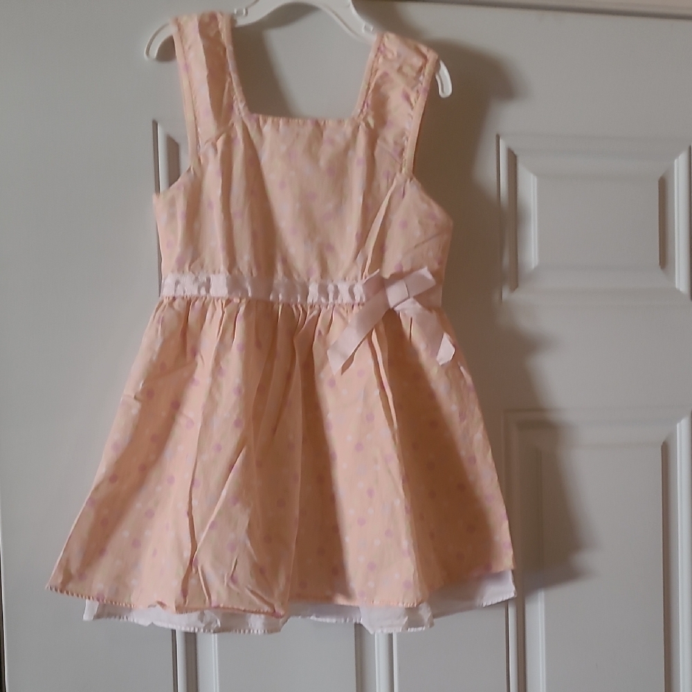 Cherokee Peach and White Kids Dress